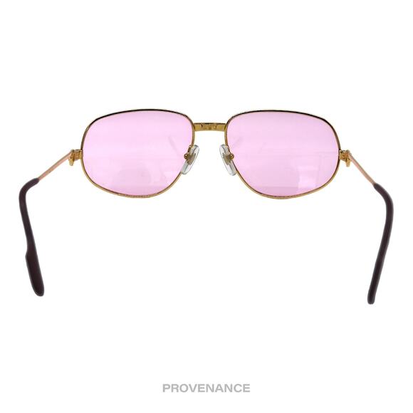 🔴 Cartier Romance Louis (Drake) Sunglasses - Gold Pink 54 - Picture 4 of 12